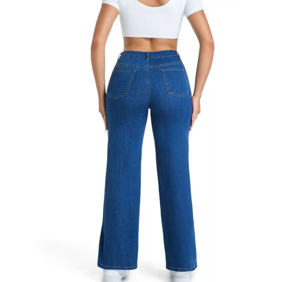 Frayed Edge Straight Leg Jeans Apparel and Accessories