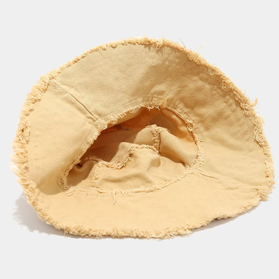 Frayed Hem Bucket Hat Apparel and Accessories