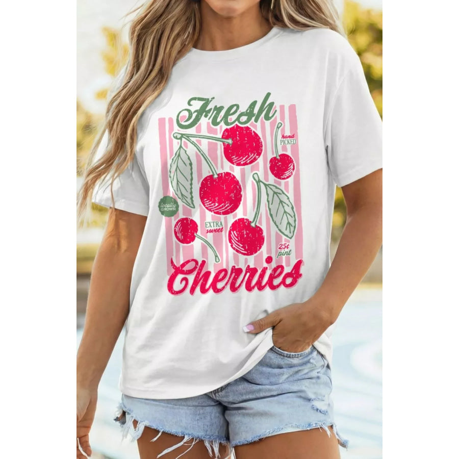 Fresh Cherries Graphic Oversized T-Shirt Apparel and Accessories