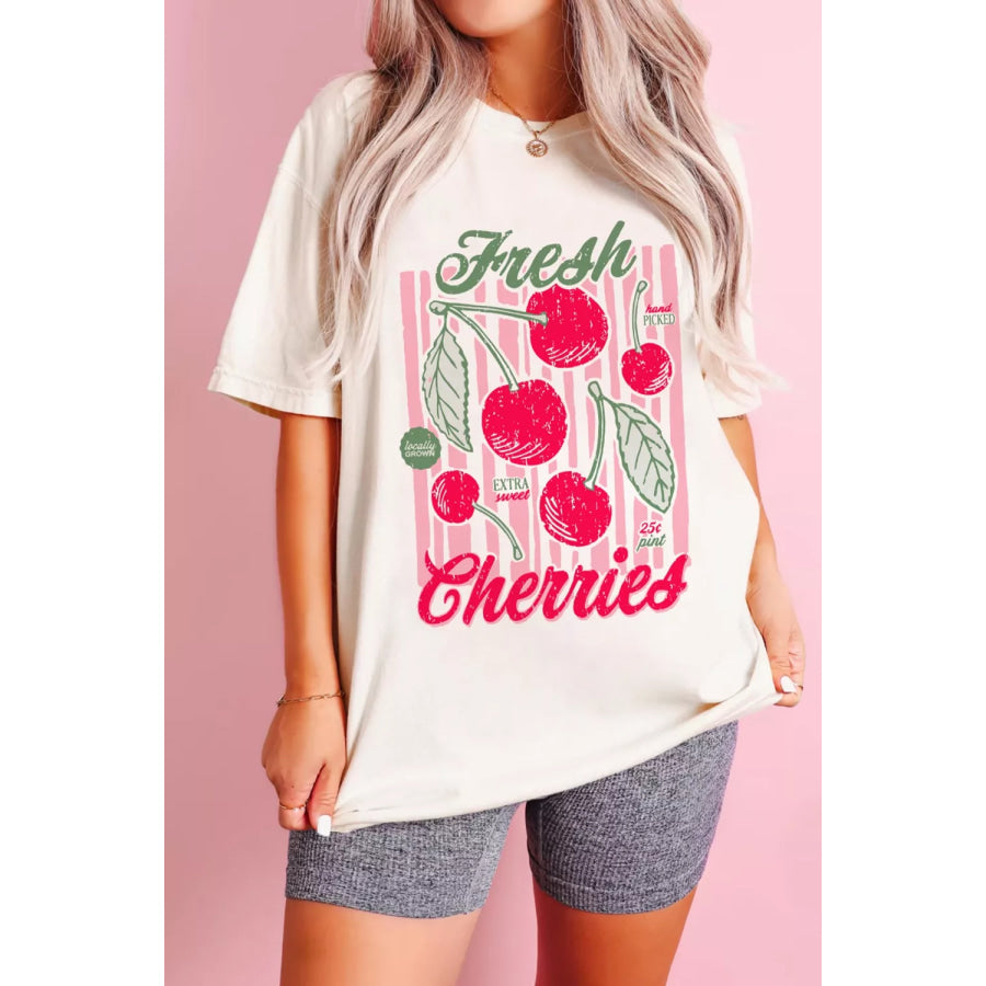 Fresh Cherries Graphic Oversized T-Shirt Apparel and Accessories