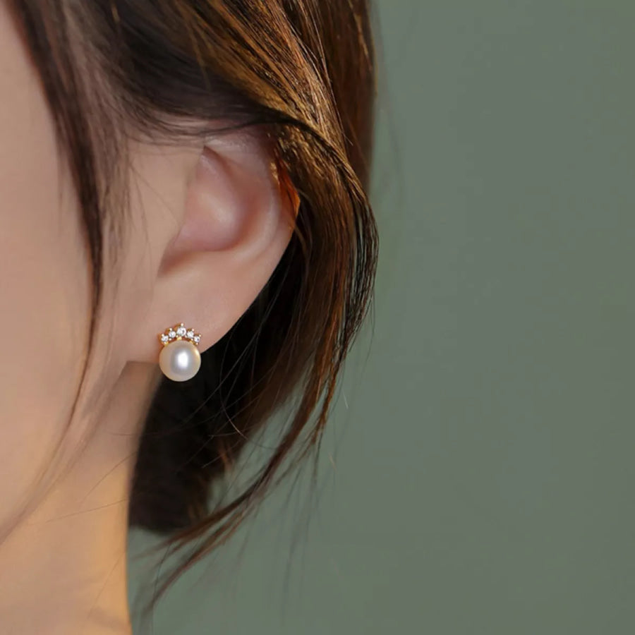 Freshwater Pearl Stud Earrings Cream / One Size Apparel and Accessories