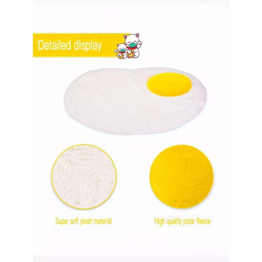 Fried Egg Design Plush Pet Mat Poached eggs / One Size Apparel and Accessories