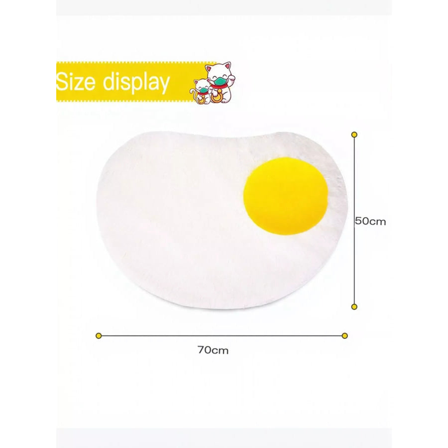 Fried Egg Design Plush Pet Mat Poached eggs / One Size Apparel and Accessories