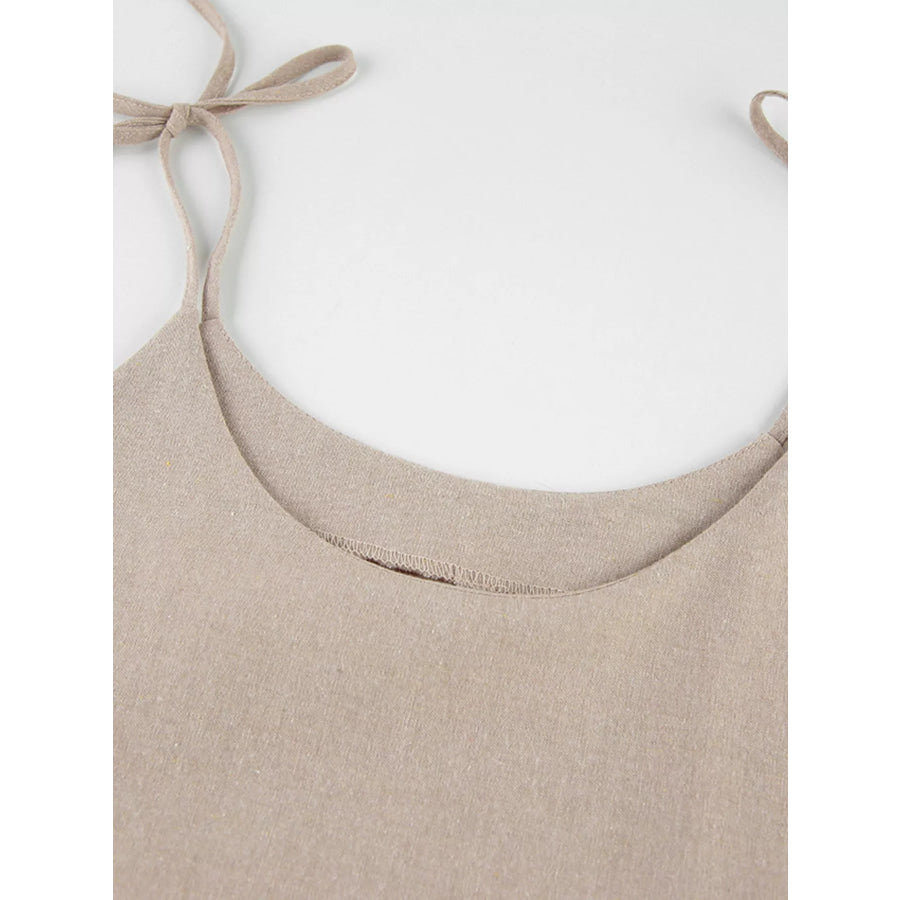 Frill Tie Shoulder Mini Dress Apparel and Accessories