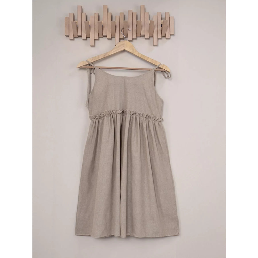 Frill Tie Shoulder Mini Dress Apparel and Accessories