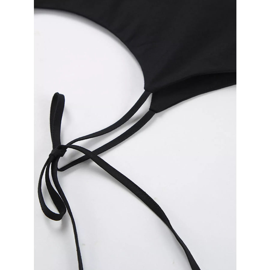 Frill Tie Shoulder Mini Dress Apparel and Accessories