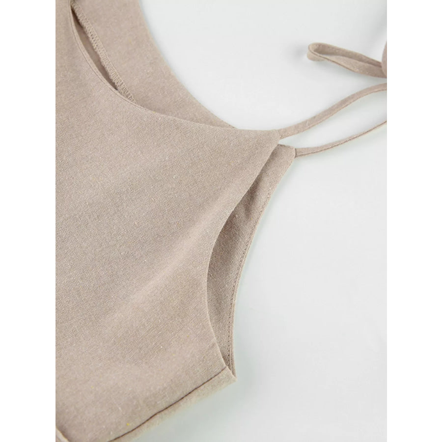 Frill Tie Shoulder Mini Dress Apparel and Accessories