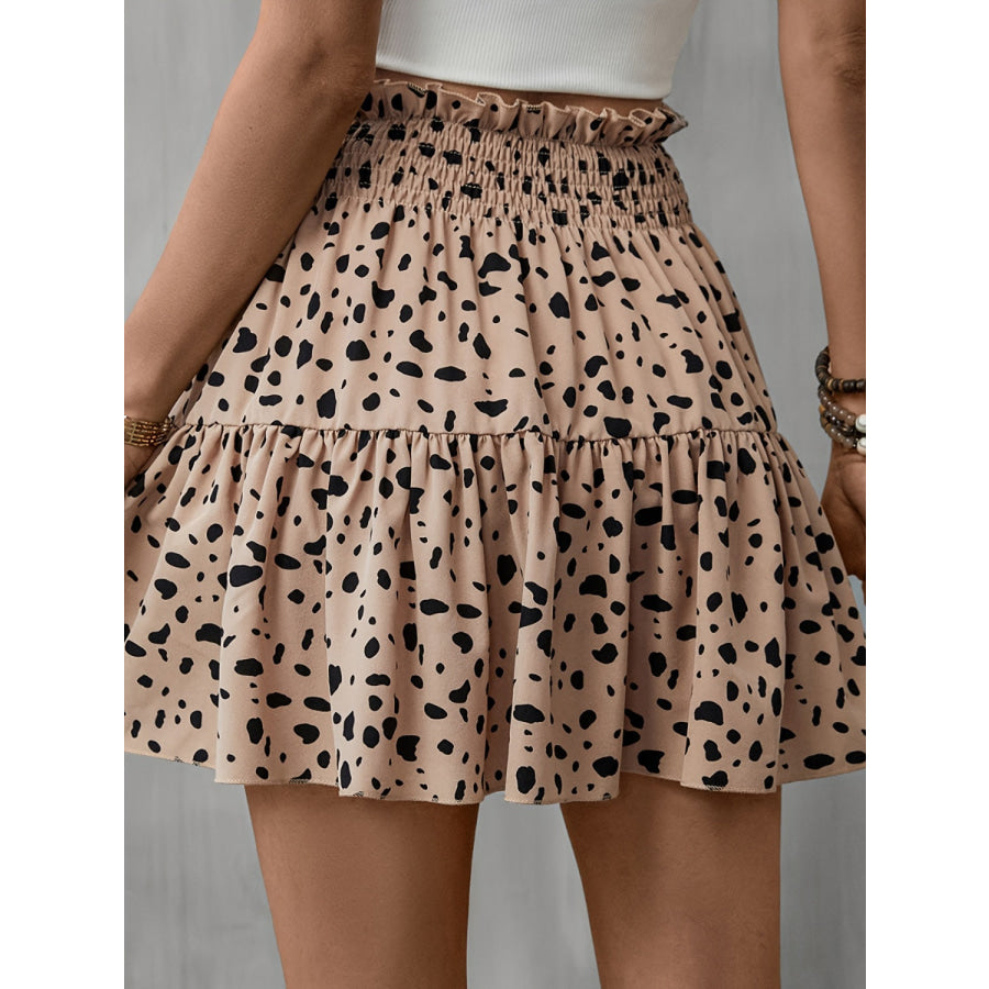 Frill Tied Printed Mini Skirt Apparel and Accessories