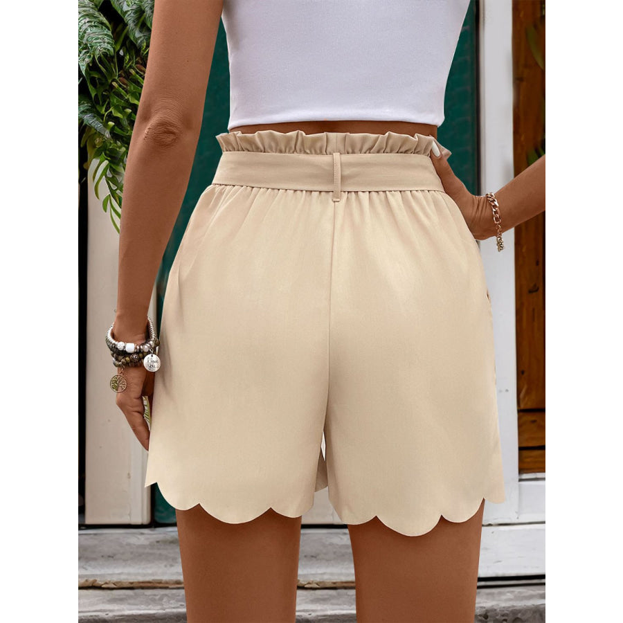 Frill Tied Shorts with Pockets Apparel and Accessories