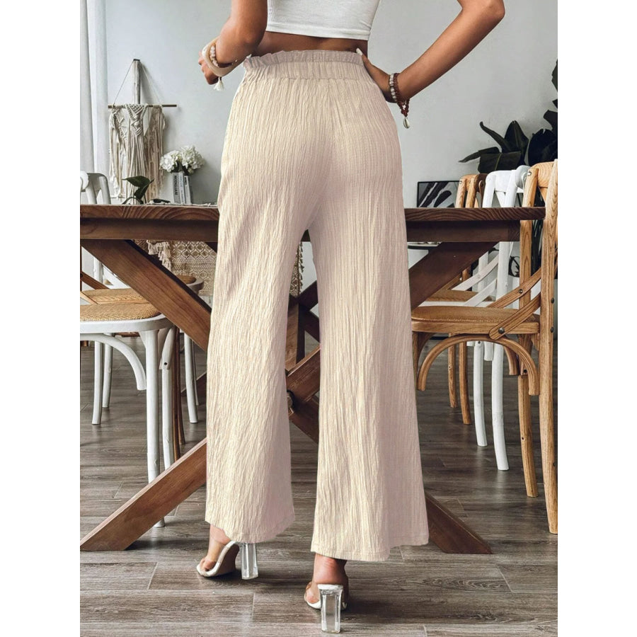 Frill Wide Leg Pants Apparel and Accessories