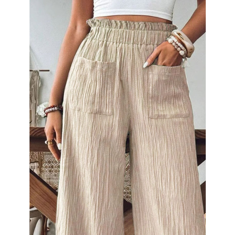 Frill Wide Leg Pants Apparel and Accessories