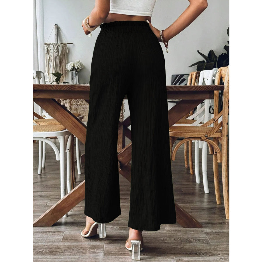 Frill Wide Leg Pants Apparel and Accessories