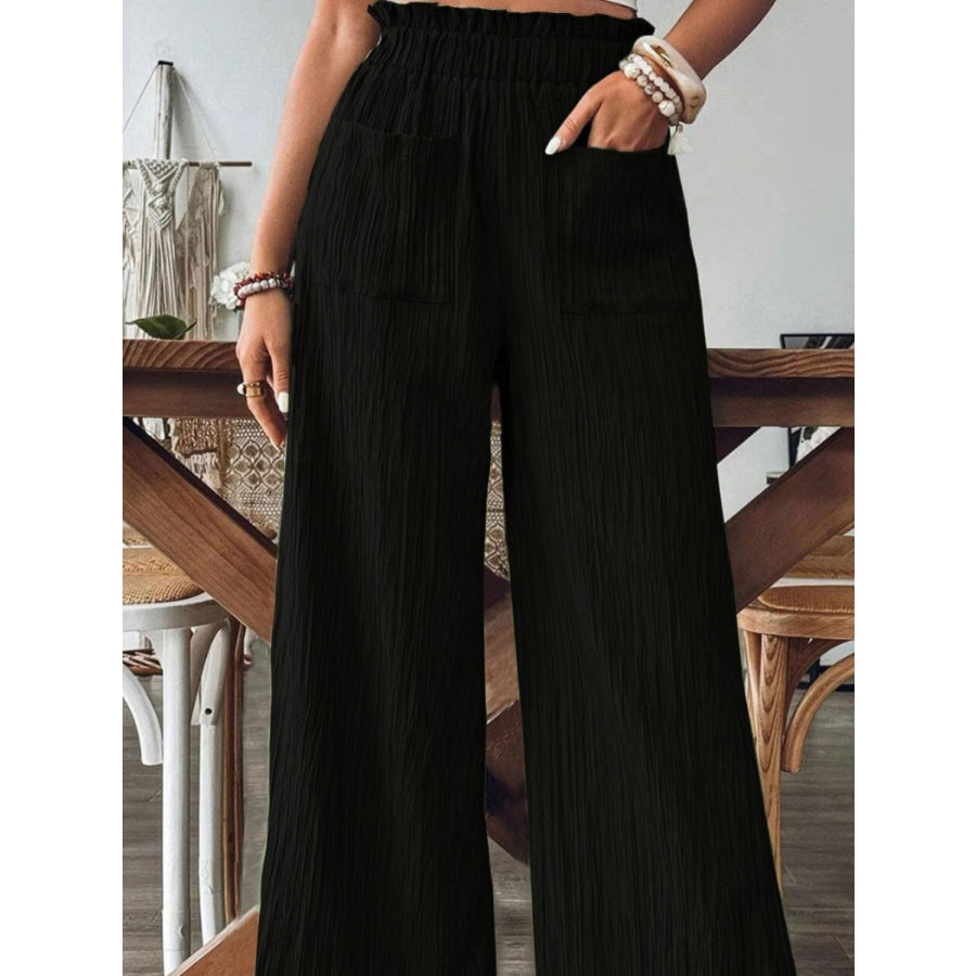 Frill Wide Leg Pants Apparel and Accessories