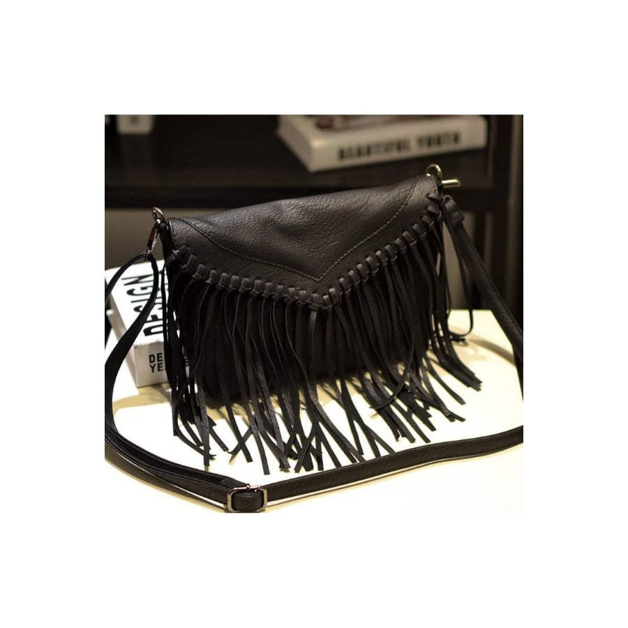 Fringe All Day Black Bag WS 640 Handbags