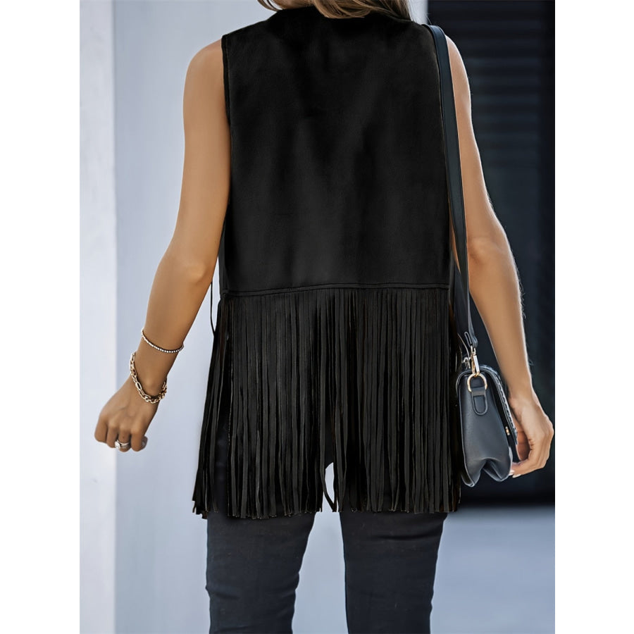 Fringe Open Front Vest Coat Apparel and Accessories