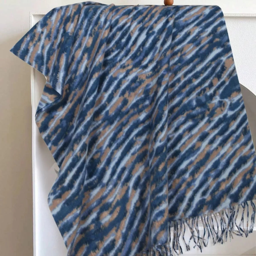 Fringe Printed Scarf Apparel and Accessories