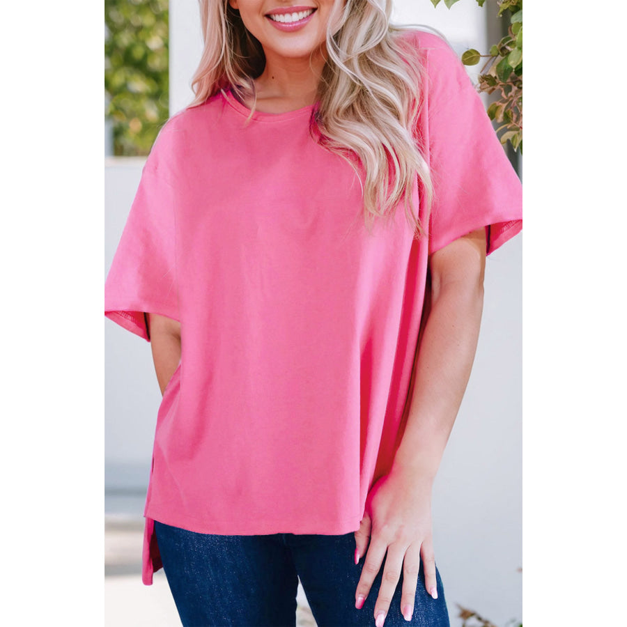 Fringe Round Neck Short Sleeve T-Shirt Apparel and Accessories