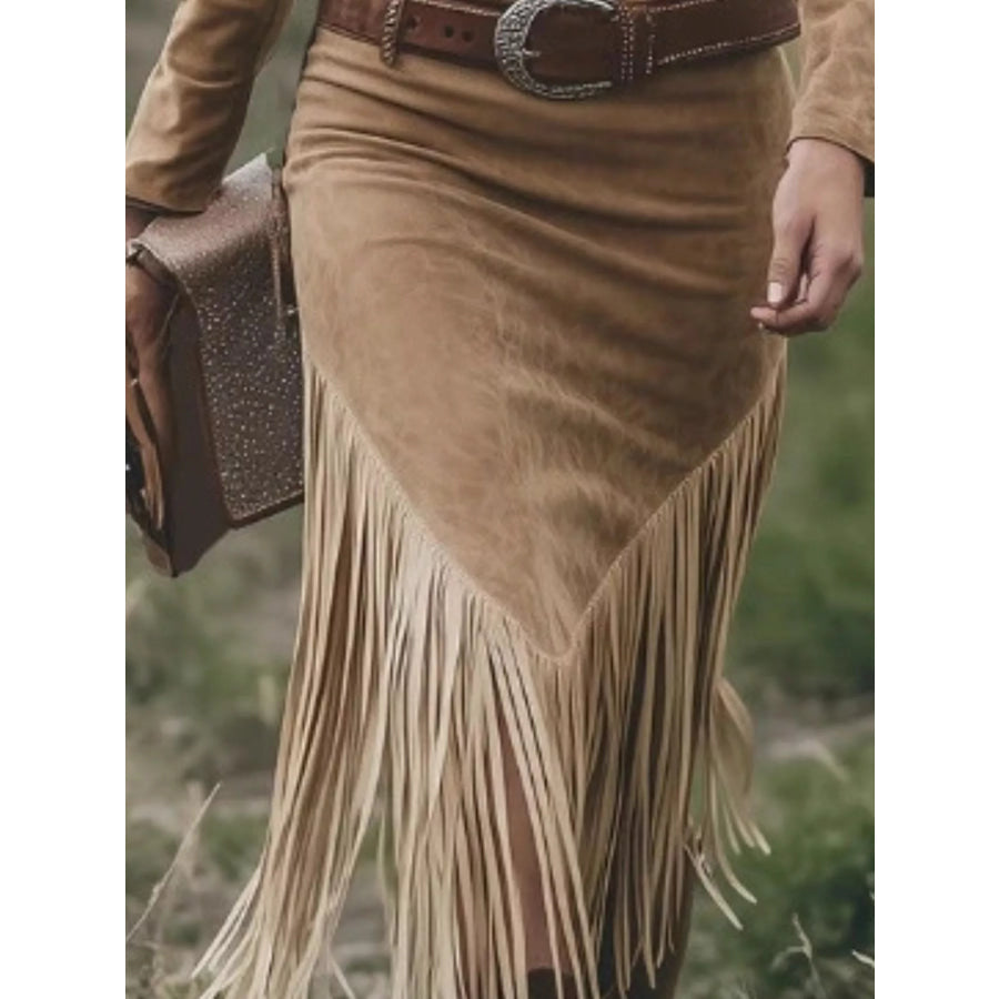 Fringed Zip-Front Bodycon Dress Apparel and Accessories