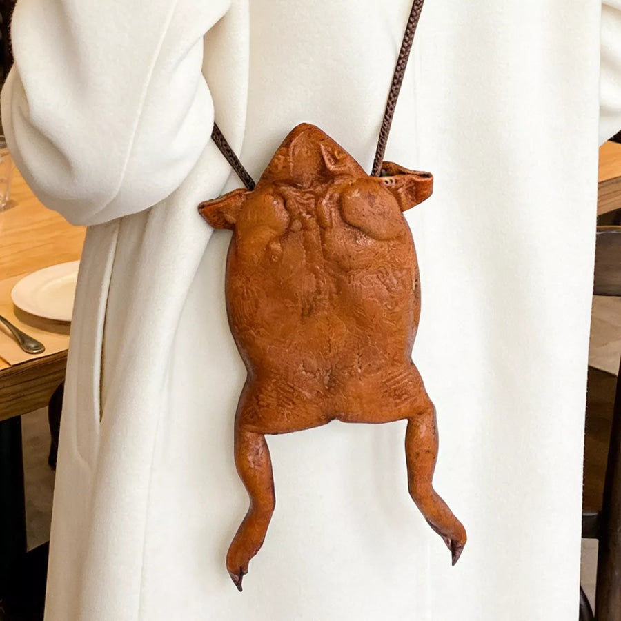 Frog-Shaped Crossbody Bag Orange / One Size Apparel and Accessories