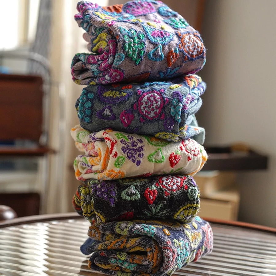 Fruit Pattern Crew Socks Apparel and Accessories
