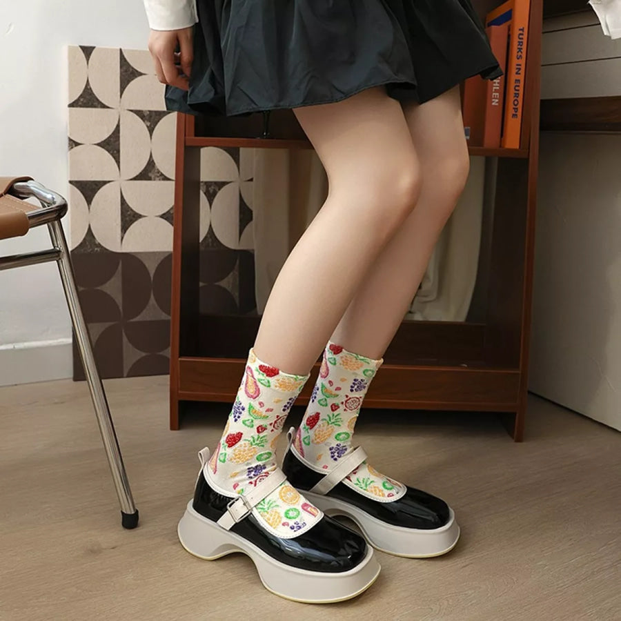 Fruit Pattern Crew Socks Apparel and Accessories