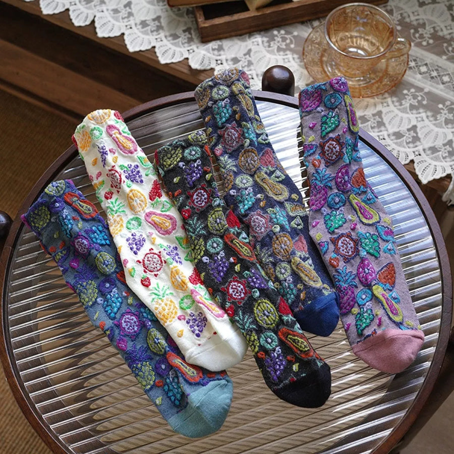 Fruit Pattern Crew Socks Apparel and Accessories
