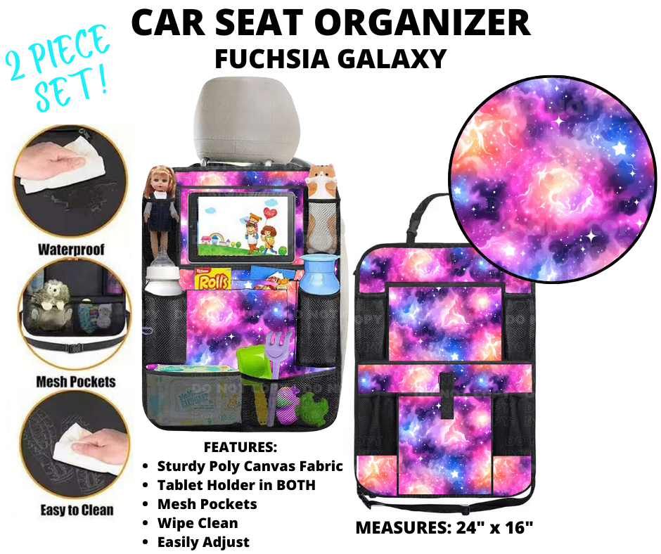 Preorder Custom 2-Piece Car Seat Organisers - Closes 2 Jan - ETA mid Apr 2025