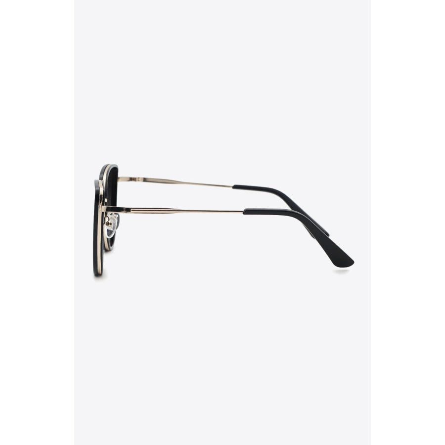 Full Rim Metal-Plastic Hybrid Frame Sunglasses