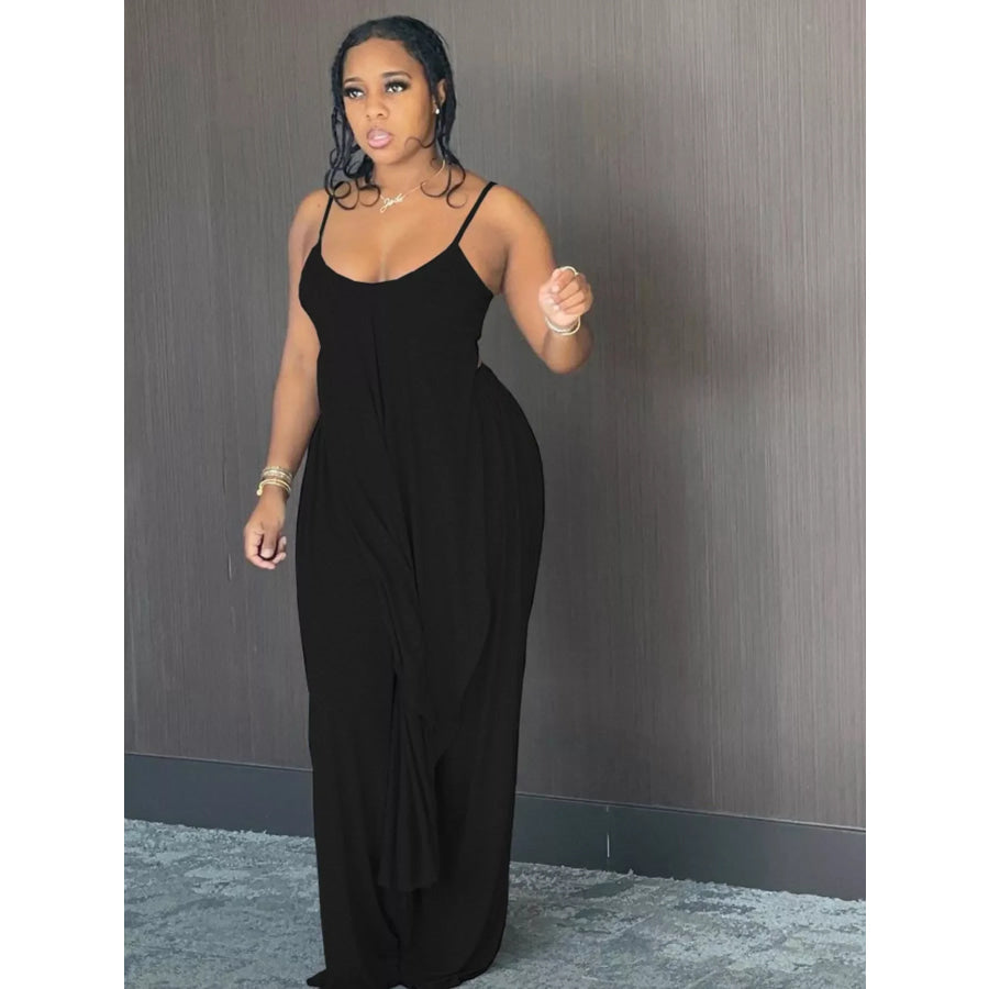 Full Size Asymmetrical Hem Cami and Pants Set Plus Size Black / S Apparel and Accessories