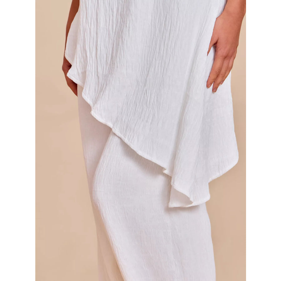 Full Size Asymmetrical Hem Tube Top and Pants Set Plus Size Apparel and Accessories