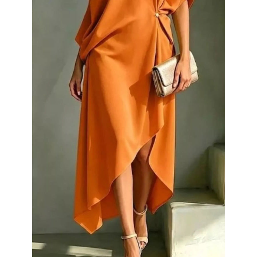 Full Size Asymmetrical One-Shoulder Drape Dress Plus Size Apparel and Accessories