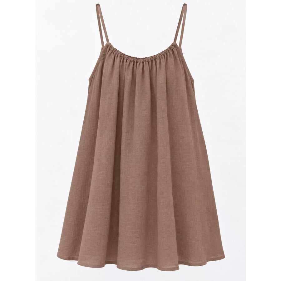 Full Size Backless Spaghetti Strap A-Line Mini Dress Plus Apparel and Accessories
