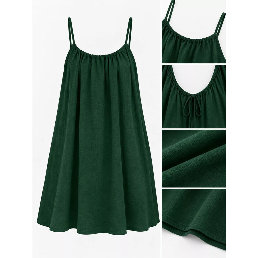 Full Size Backless Spaghetti Strap A-Line Mini Dress Plus Apparel and Accessories