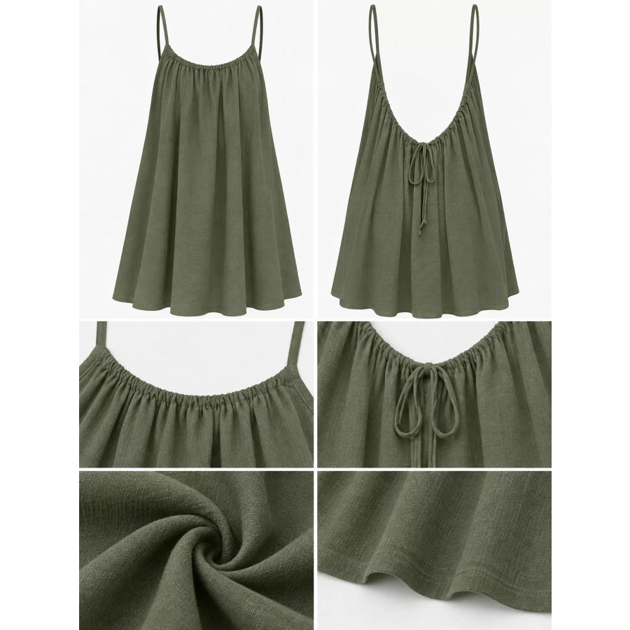 Full Size Backless Spaghetti Strap A-Line Mini Dress Plus Apparel and Accessories