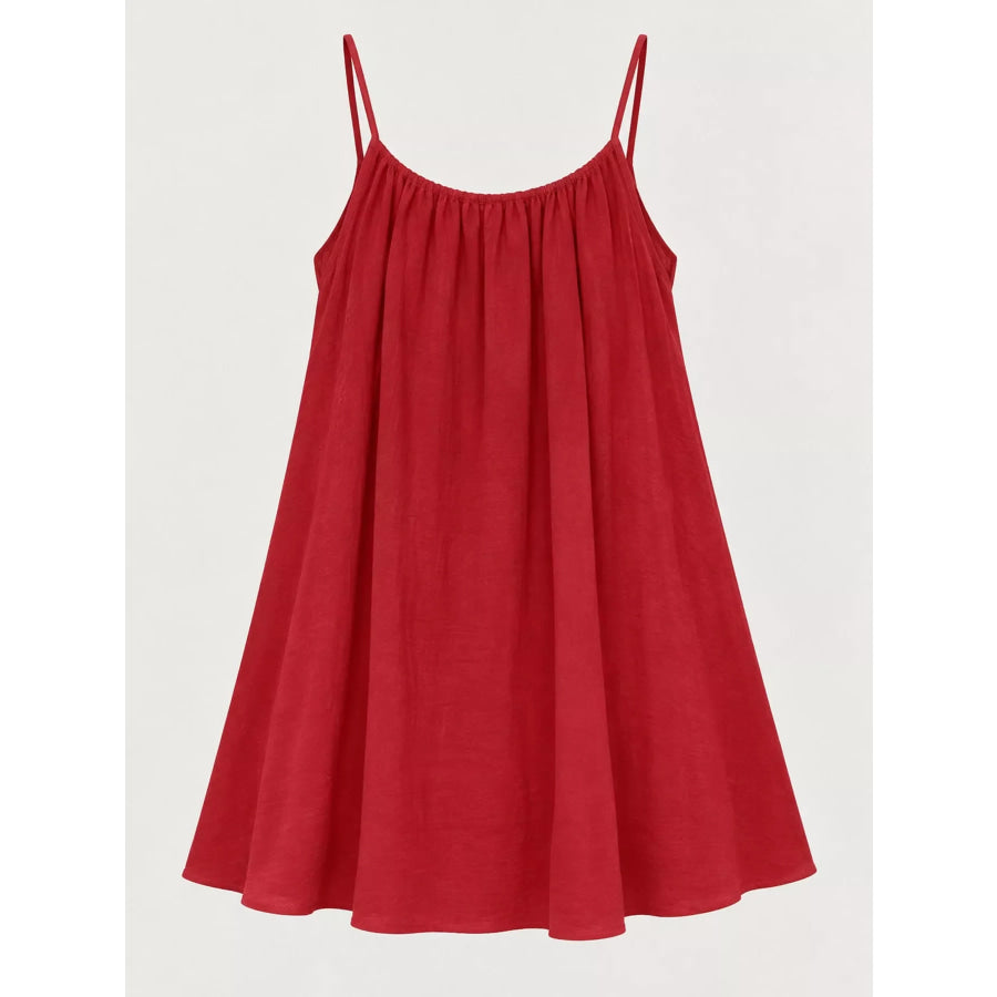 Full Size Backless Spaghetti Strap A-Line Mini Dress Plus Apparel and Accessories
