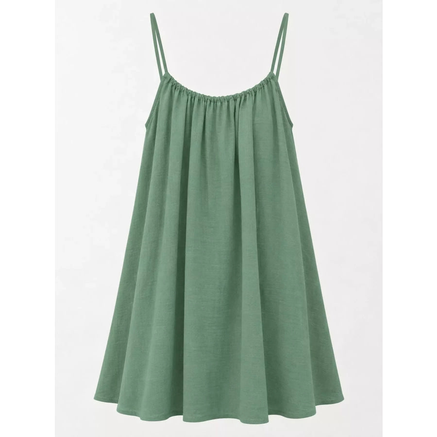 Full Size Backless Spaghetti Strap A-Line Mini Dress Plus Apparel and Accessories