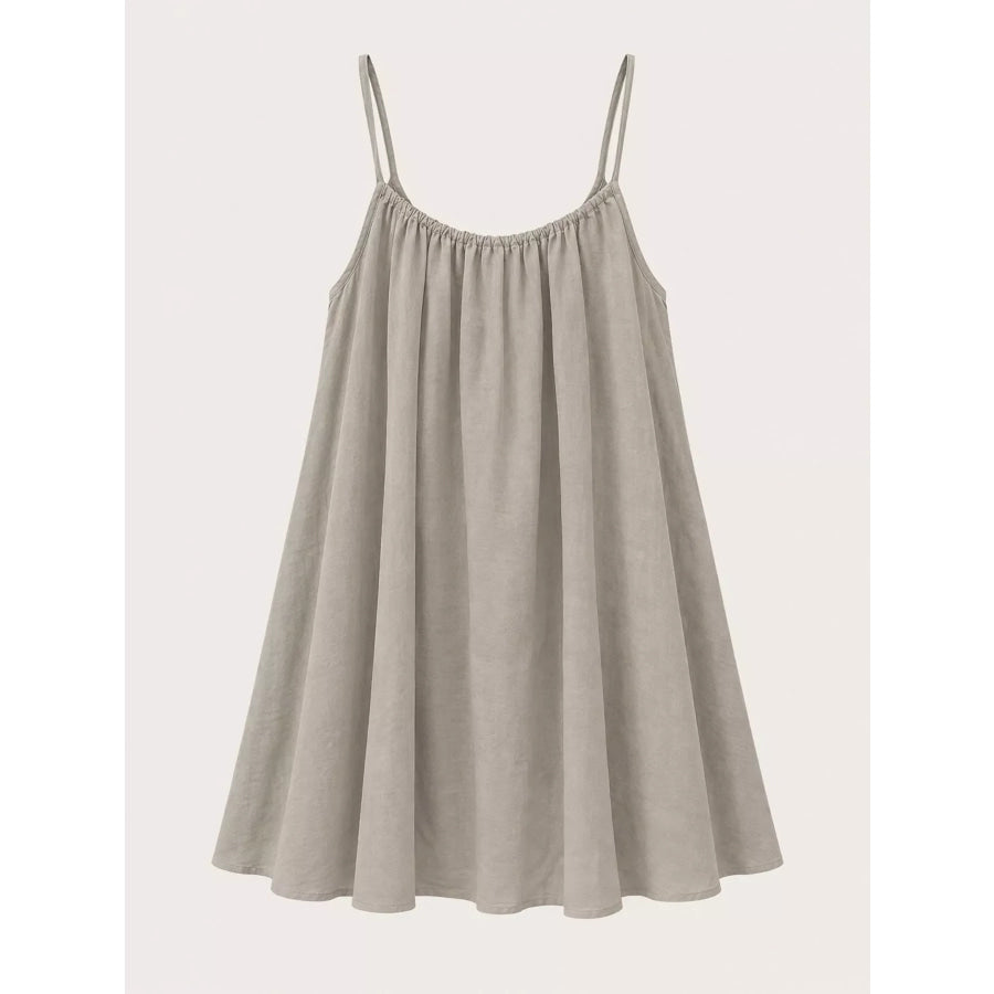 Full Size Backless Spaghetti Strap A-Line Mini Dress Plus Apparel and Accessories