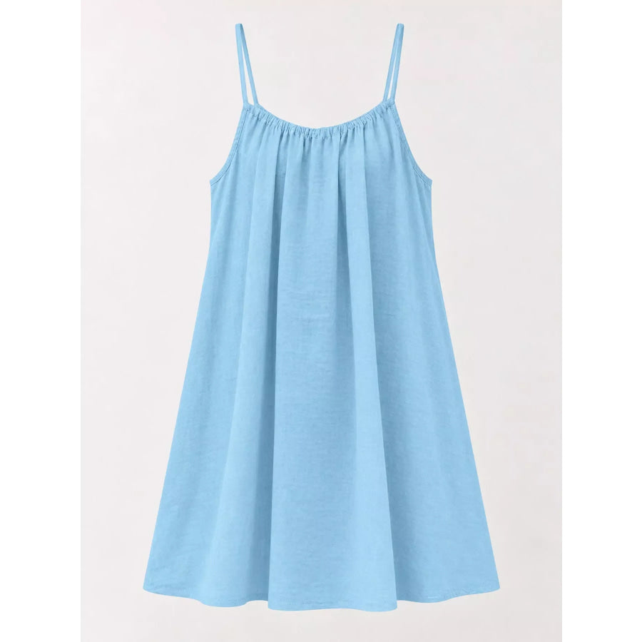 Full Size Backless Spaghetti Strap A-Line Mini Dress Plus Apparel and Accessories
