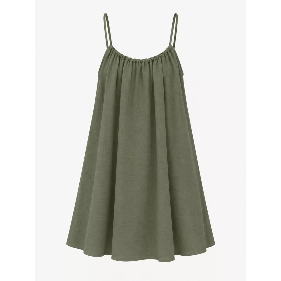 Full Size Backless Spaghetti Strap A-Line Mini Dress Plus Apparel and Accessories