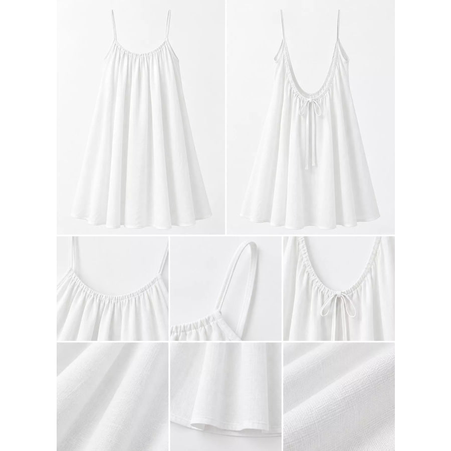 Full Size Backless Spaghetti Strap A-Line Mini Dress Plus Apparel and Accessories