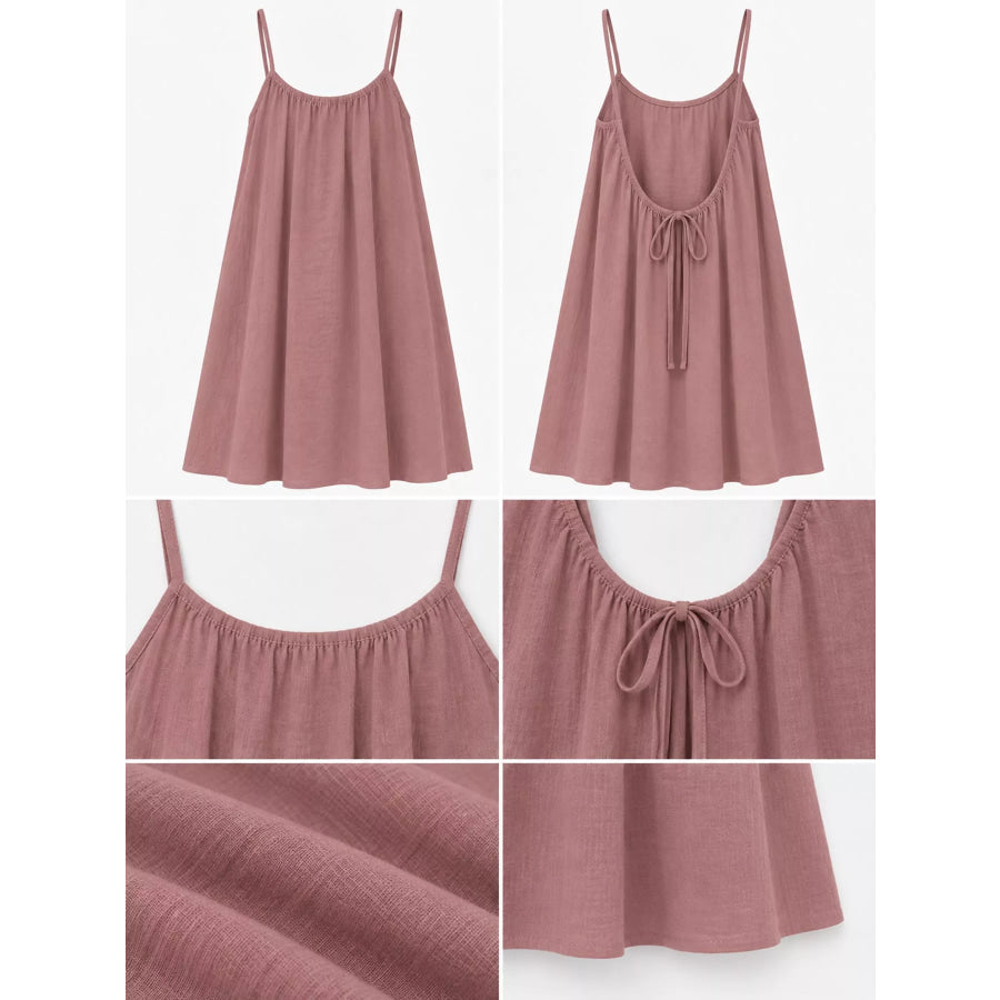 Full Size Backless Spaghetti Strap A-Line Mini Dress Plus Apparel and Accessories