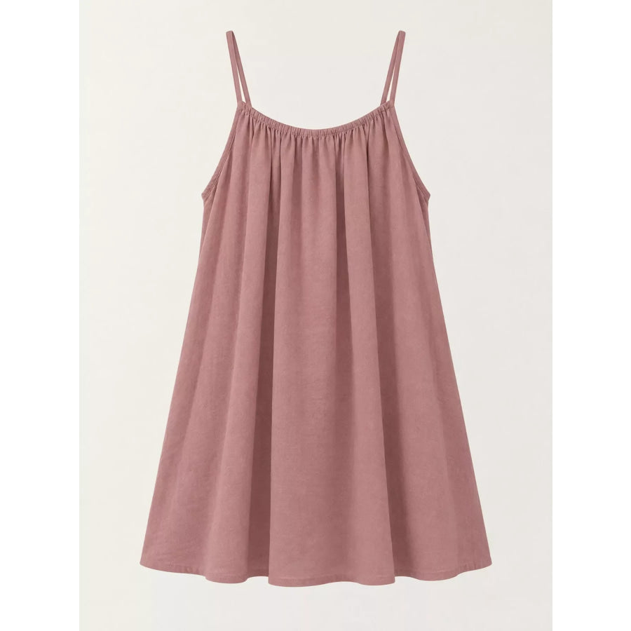 Full Size Backless Spaghetti Strap A-Line Mini Dress Plus Apparel and Accessories