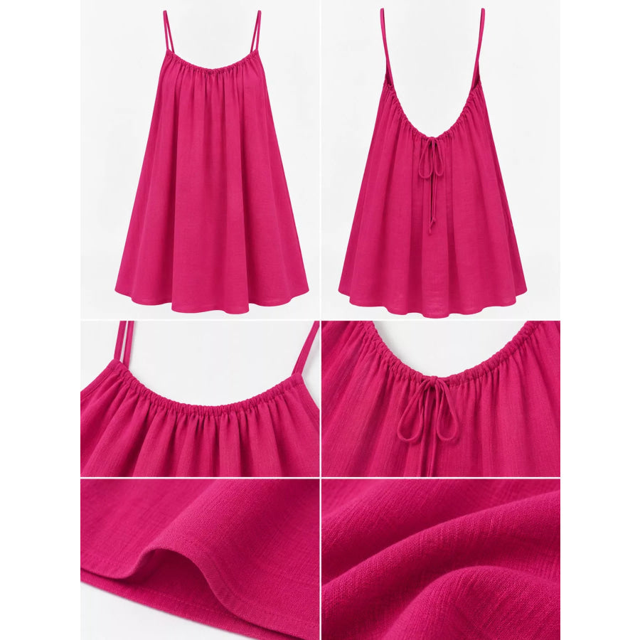 Full Size Backless Spaghetti Strap A-Line Mini Dress Plus Apparel and Accessories