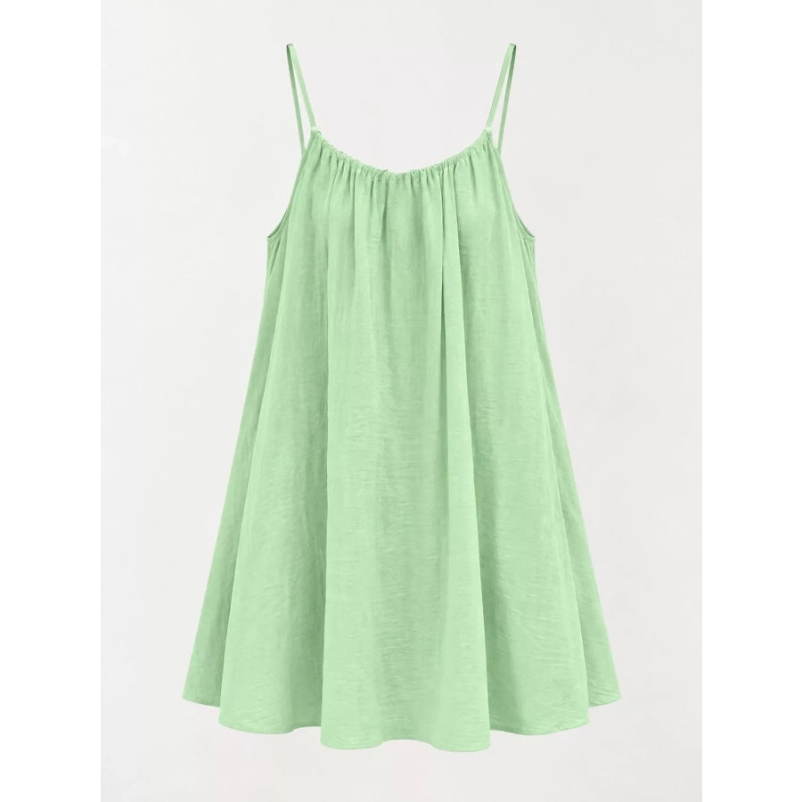 Full Size Backless Spaghetti Strap A-Line Mini Dress Plus Apparel and Accessories