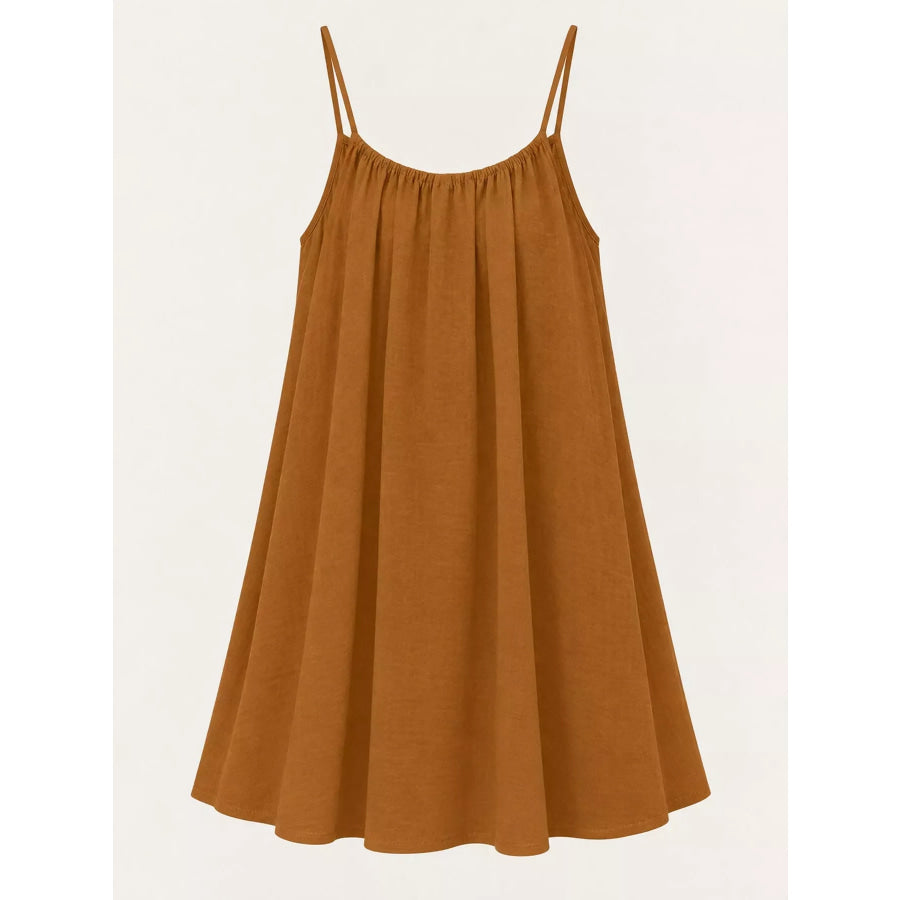 Full Size Backless Spaghetti Strap A-Line Mini Dress Plus Apparel and Accessories