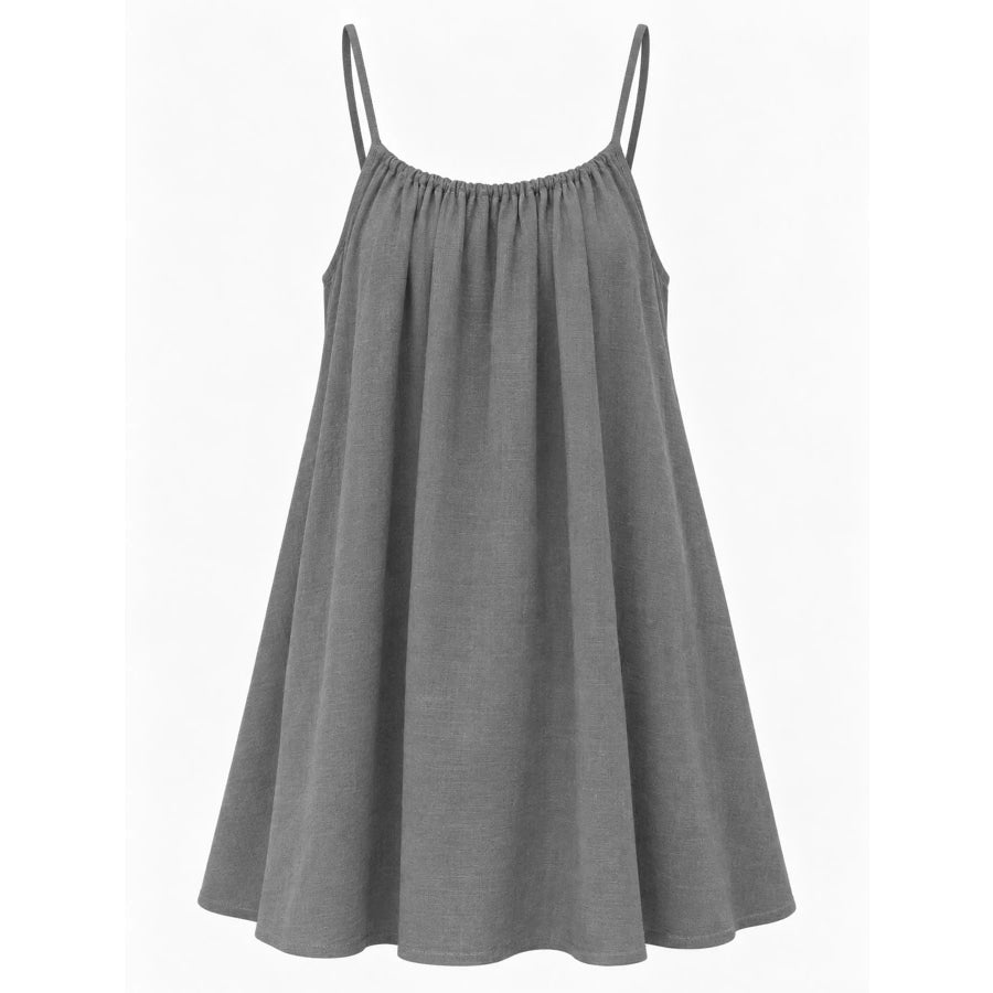 Full Size Backless Spaghetti Strap A-Line Mini Dress Plus Apparel and Accessories