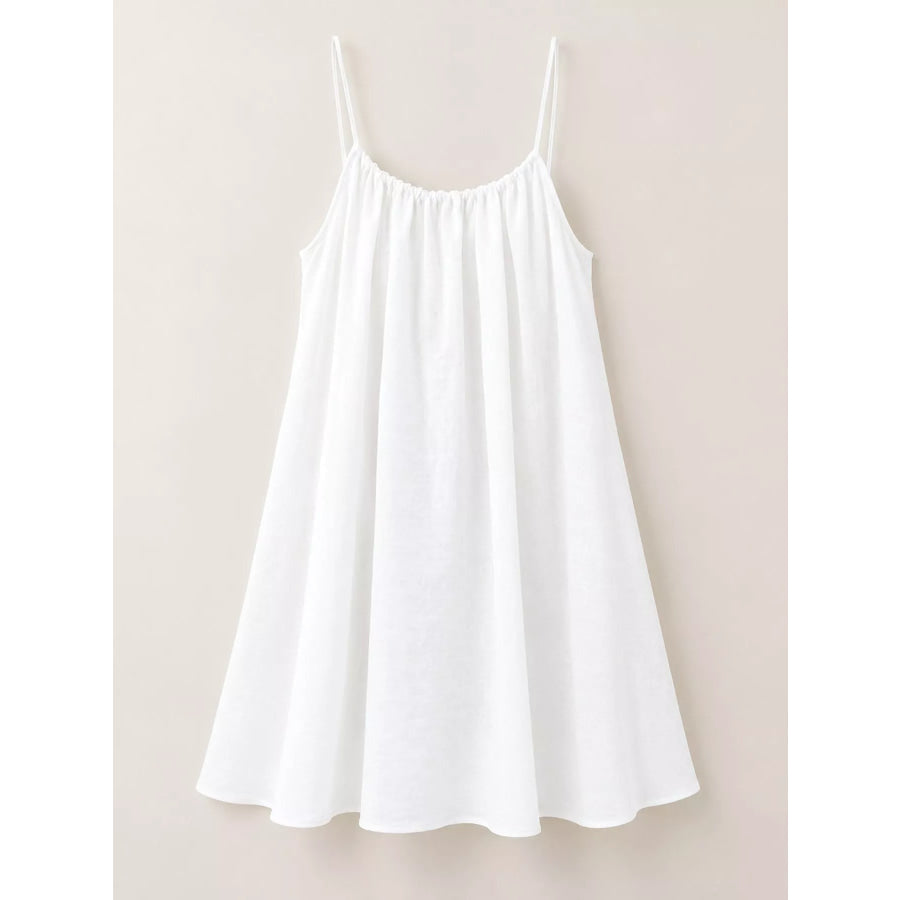 Full Size Backless Spaghetti Strap A-Line Mini Dress Plus Apparel and Accessories