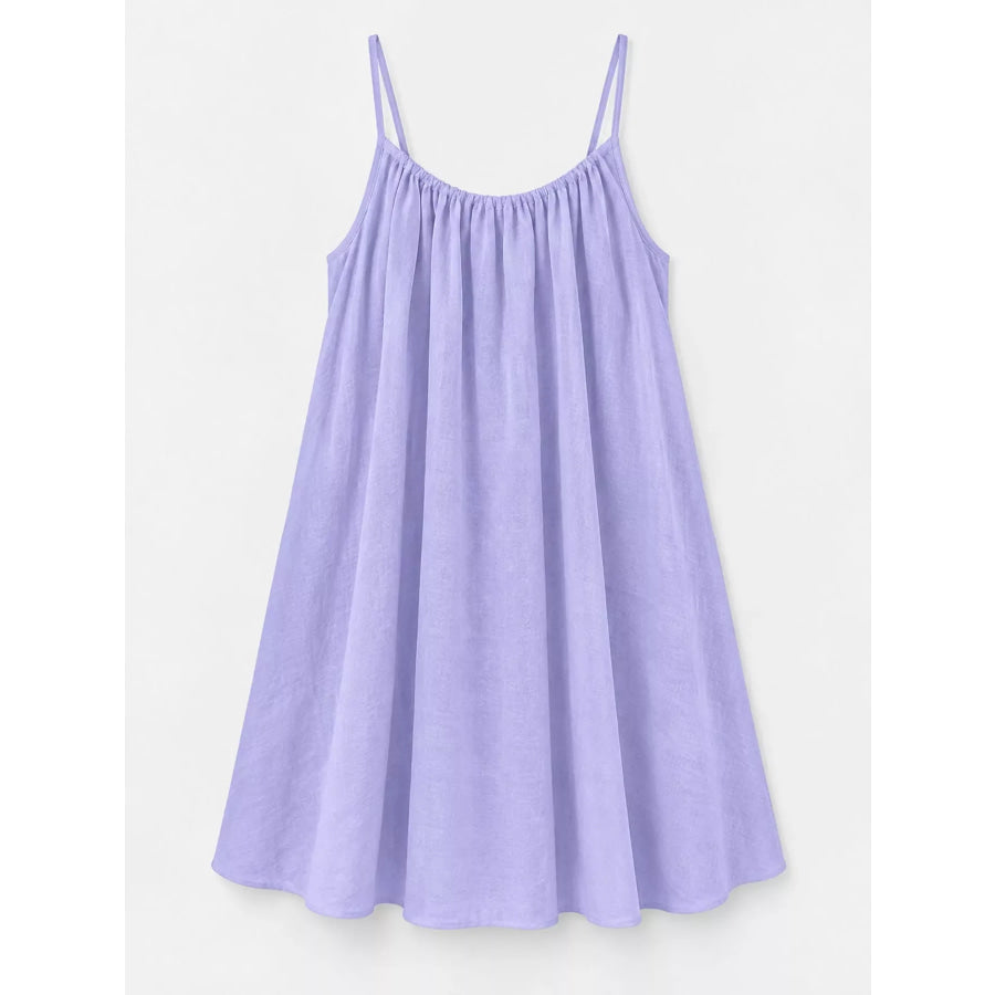 Full Size Backless Spaghetti Strap A-Line Mini Dress Plus Apparel and Accessories