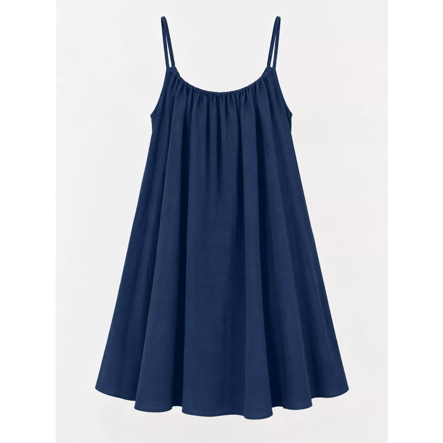 Full Size Backless Spaghetti Strap A-Line Mini Dress Plus Apparel and Accessories
