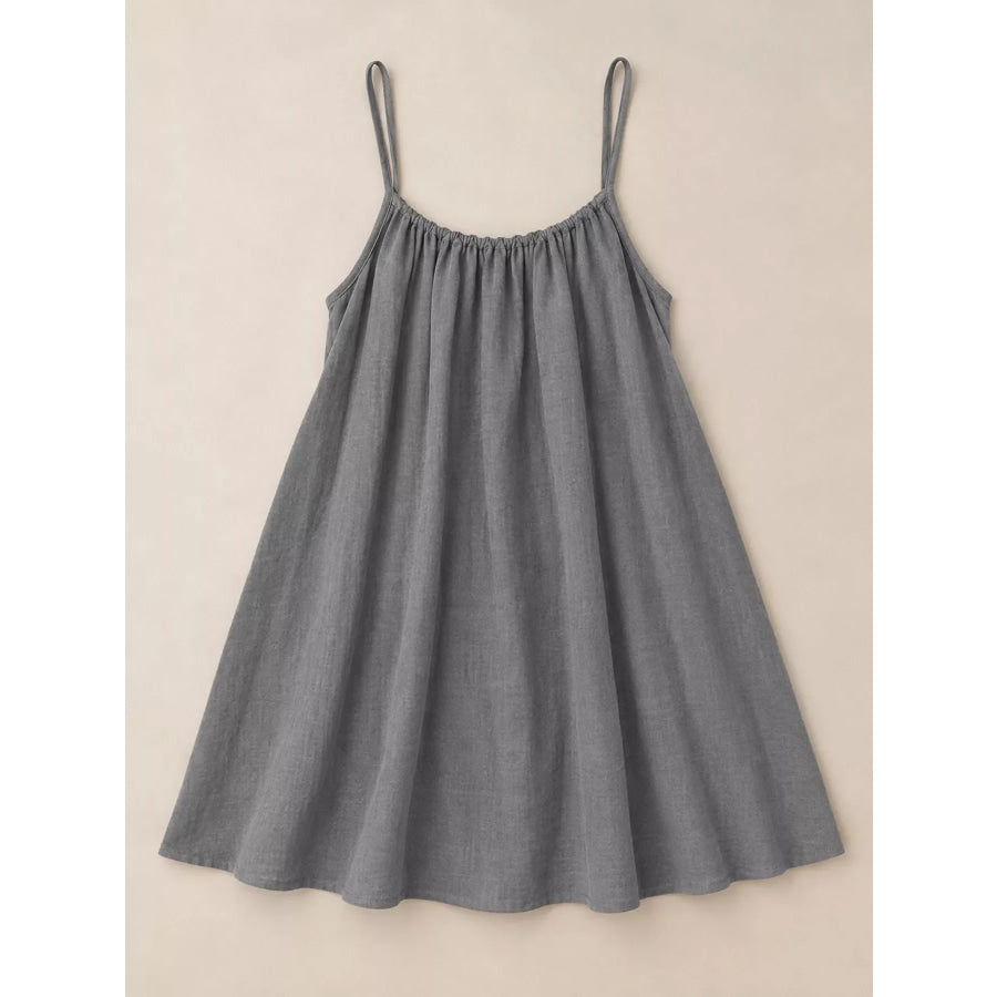 Full Size Backless Spaghetti Strap A-Line Mini Dress Plus Apparel and Accessories